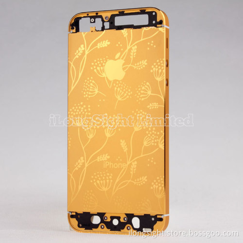 Golden patterns back cover replacement for iphone 5s